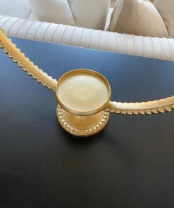 Inspire Me! Home Decor Large Gold Ring Beaded Candleholder