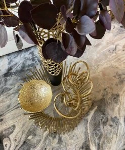 Inspire Me! Home Decor Gold Textured Abstract Sculpture (2 Sizes)