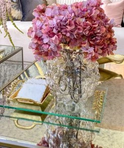 Inspire Me! Home Decor Glass Tray With Gold Metal Vine Handles