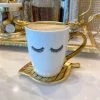 Inspire Me! Home Decor Eyelash Mug W/ Gold Handle