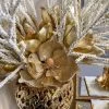 Inspire Me! Home Decor Gold Glittered Magnolia Stem 1 Inspire Me! Home Decor Gold Glittered Magnolia Stem