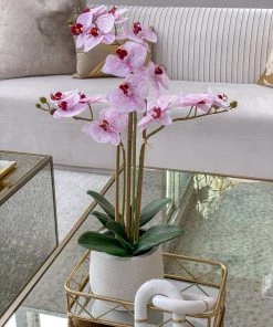 Inspire Me! Home Decor Pink Faux Orchid Potted Faux Plant