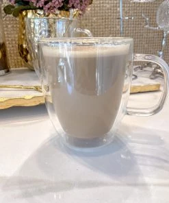 Inspire Me! Home Decor KITCHEN 16 Oz Double Wall Glass Coffee Mug With Handle