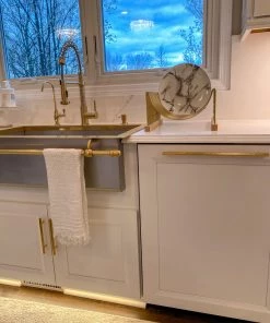 Inspire Me! Home Decor Gold Metal And Mango Wood Dish Drying Rack