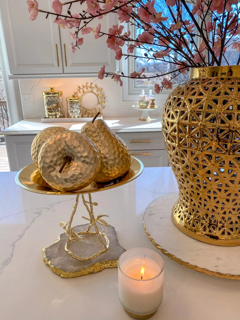 Inspire Me! Home Decor Matte Gold Large Ceramic Hammered Fruits (2 Styles) 3 Inspire Me! Home Decor Matte Gold Large Ceramic Hammered Fruits (2 Styles)