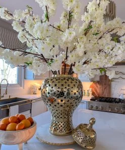 Inspire Me! Home Decor Gold Pierced Patterned Ginger Jar (2 Sizes) 17 Inspire Me! Home Decor Gold Pierced Patterned Ginger Jar (2 Sizes)