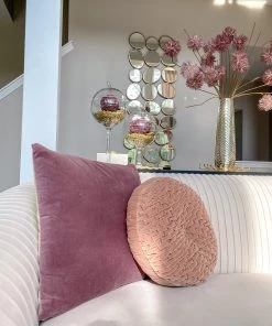 Inspire Me! Home Decor Mauve Velvet Pillow PILLOWS, RUGS, & THROWS