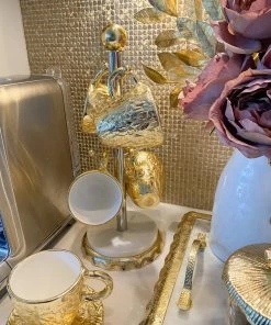 Inspire Me! Home Decor Coffee Mug Holder With Marble Base Gold