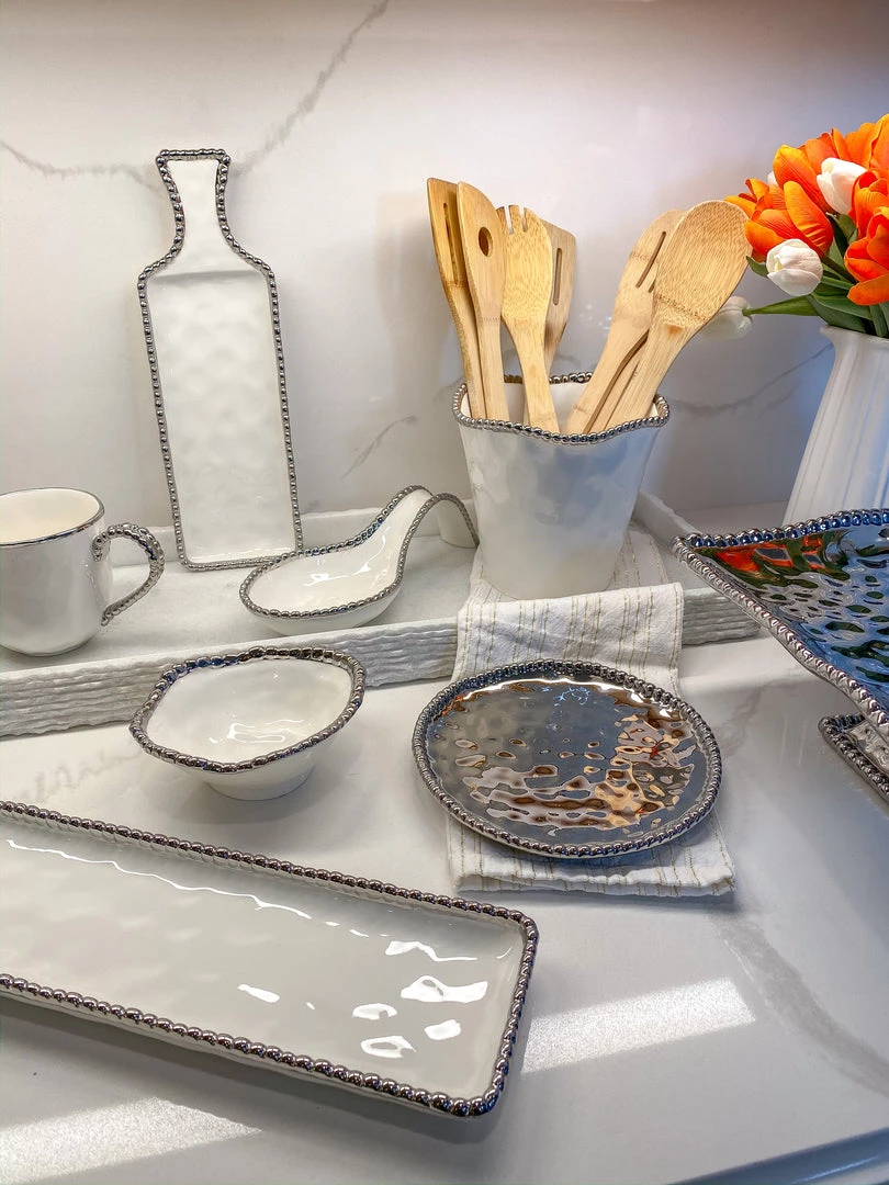 Inspire Me! Home Decor Silver Beaded Plate 3 Inspire Me! Home Decor Silver Beaded Plate