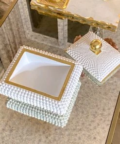 Inspire Me! Home Decor Cream Studded Box W/ Gold Detailing 16 Inspire Me! Home Decor Cream Studded Box W/ Gold Detailing