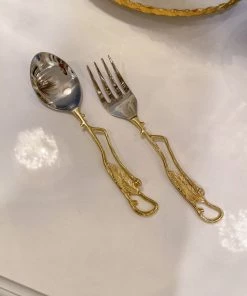 Inspire Me! Home Decor Gold Branch Server Set