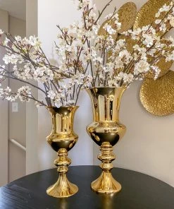 Inspire Me! Home Decor Detailed Stem Vase (2 Colors & 2 Sizes)