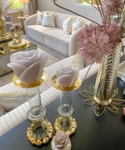 Inspire Me! Home Decor Ivory Rose Candle (3 Sizes)