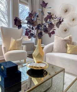 Inspire Me! Home Decor Gold Circle Mirror Tray W/ Circle Feet