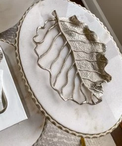 Inspire Me! Home Decor Silver Openwork Leaf Decor/Trivet