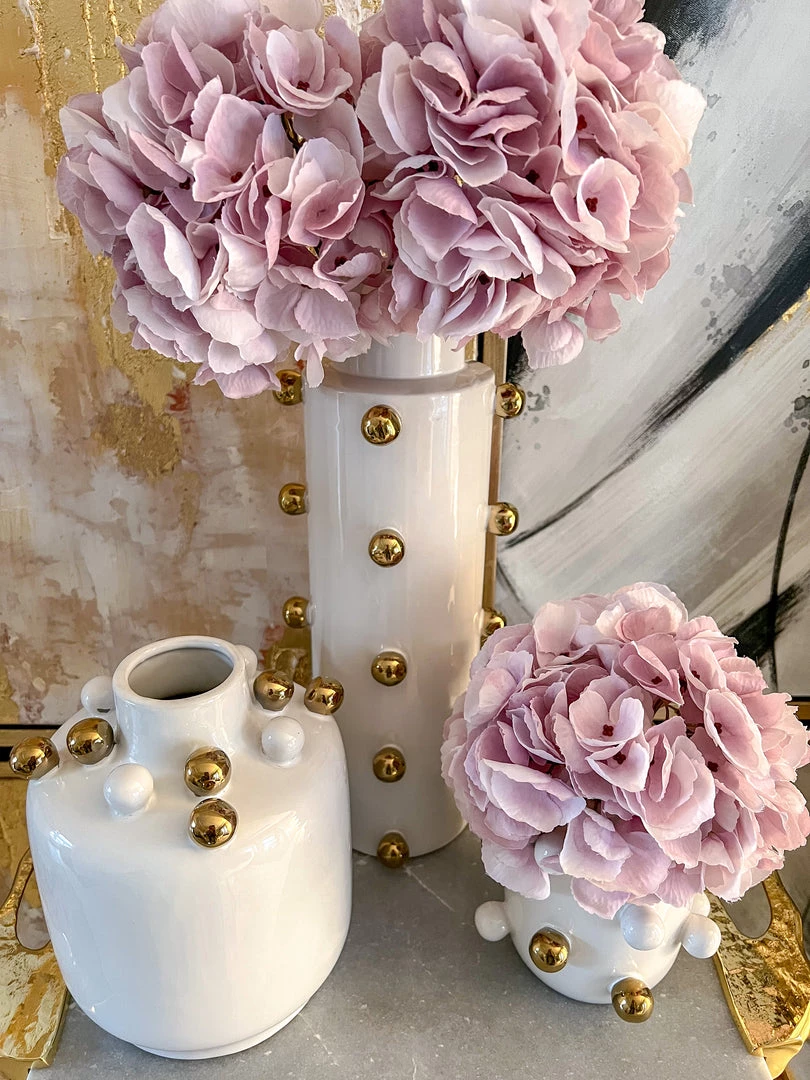 Inspire Me! Home Decor White Ceramic Studded Vase (3 Sizes) 3 Inspire Me! Home Decor White Ceramic Studded Vase (3 Sizes)