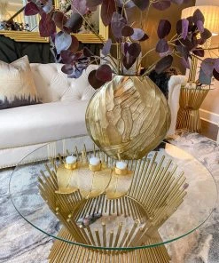 Inspire Me! Home Decor Gold Triple Leaf Tea Light Holder