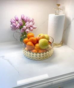 Inspire Me! Home Decor Oversized Gold Studded Glass Bowl