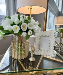 Inspire Me! Home Decor Glass Hurricane/Faux Floral Vase With Gold Twig Design (3 Sizes) 23 Inspire Me! Home Decor Glass Hurricane/Faux Floral Vase With Gold Twig Design (3 Sizes)