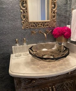 Inspire Me! Home Decor KITCHEN Clear Glass Soap Dispenser W/ Brass Finish Pump