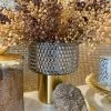 Inspire Me! Home Decor Grey & Gold Studded Vase With Gold Base (3 Sizes) 1 Inspire Me! Home Decor Grey & Gold Studded Vase With Gold Base (3 Sizes)