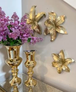 Inspire Me! Home Decor Gold Flower Wall Art