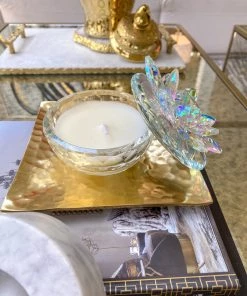 Inspire Me! Home Decor Crystal Lotus Top Candle (2 Colors) 20 Inspire Me! Home Decor Crystal Lotus Top Candle (2 Colors)