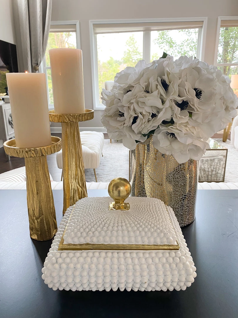 Inspire Me! Home Decor Cream Studded Box W/ Gold Detailing 6 Inspire Me! Home Decor Cream Studded Box W/ Gold Detailing