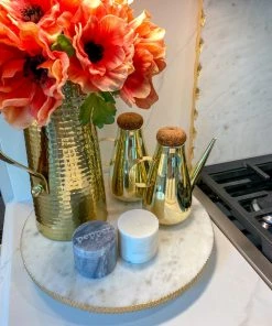 Inspire Me! Home Decor Black And White Marble Salt And Pepper Containers