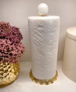 Inspire Me! Home Decor Gold White Top Paper Towel Holder