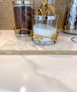 Inspire Me! Home Decor Gold Edged Marble Tray