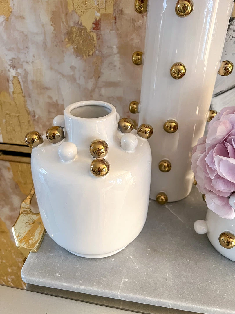 Inspire Me! Home Decor White Ceramic Studded Vase (3 Sizes) 10 Inspire Me! Home Decor White Ceramic Studded Vase (3 Sizes)