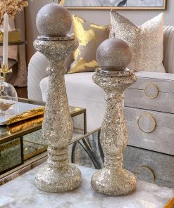Inspire Me! Home Decor Jeweled Glass Candle Holders (2 Sizes)