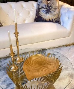 Inspire Me! Home Decor Large Gold Engraved Leaf Tray