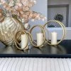 Inspire Me! Home Decor Gold Circle Candle Holders (Set Of 3)