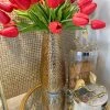 Inspire Me! Home Decor Polished Gold Hammered Vase