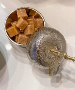 Inspire Me! Home Decor Silver And Gold Apple Shaped Snack Jar (2 Sizes) 10 Inspire Me! Home Decor Silver And Gold Apple Shaped Snack Jar (2 Sizes)