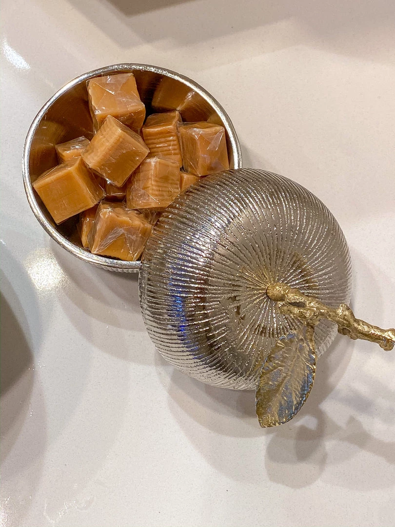 Inspire Me! Home Decor Silver And Gold Apple Shaped Snack Jar (2 Sizes) 6 Inspire Me! Home Decor Silver And Gold Apple Shaped Snack Jar (2 Sizes)