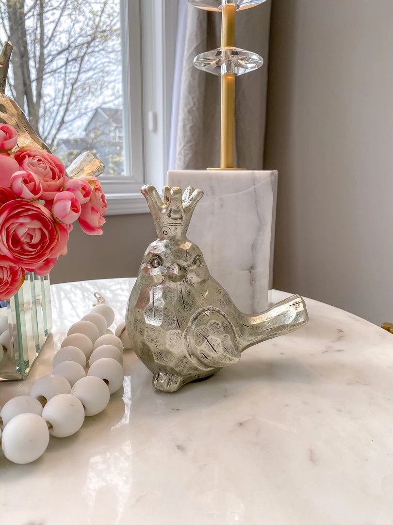 Inspire Me! Home Decor Light Champagne Birds W/ Crowns, Set Of 2 4 Inspire Me! Home Decor Light Champagne Birds W/ Crowns, Set Of 2