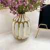 Inspire Me! Home Decor White And Gold Pattern Vase