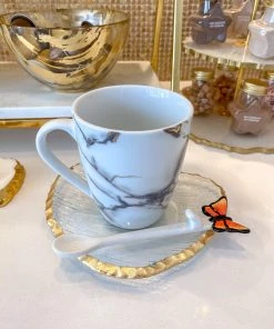 Inspire Me! Home Decor White Stir Spoon W/ Monarch Butterfly Topper KITCHEN 9 Inspire Me! Home Decor White Stir Spoon W/ Monarch Butterfly Topper KITCHEN