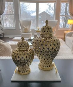 Inspire Me! Home Decor Small Gold Ginger Jar