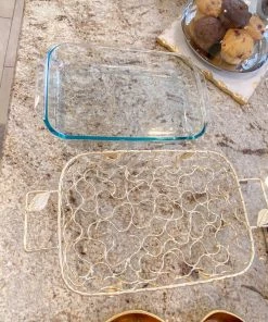 Inspire Me! Home Decor Rectangular Pyrex With Gold Branch Detailed Holder 10 Inspire Me! Home Decor Rectangular Pyrex With Gold Branch Detailed Holder
