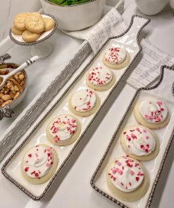 Inspire Me! Home Decor Short Silver And White Beaded Tray 9 Inspire Me! Home Decor Short Silver And White Beaded Tray