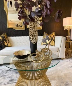 Inspire Me! Home Decor Gold Textured Abstract Sculpture (2 Sizes)