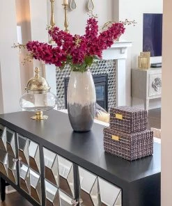 Inspire Me! Home Decor Oversized Round Apothecary Jar W/ Gold Hammered Lid