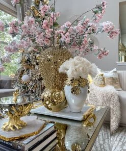 Inspire Me! Home Decor Gold Cascading Floral And White Vase 14 Inspire Me! Home Decor Gold Cascading Floral And White Vase