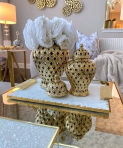 Inspire Me! Home Decor Extra Mini/Miniature Gold Ginger Jar 9 Inspire Me! Home Decor Extra Mini/Miniature Gold Ginger Jar