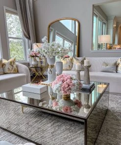 Inspire Me! Home Decor White & Gold Ceramic Candle Holder (2 Sizes)