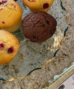 Inspire Me! Home Decor Stacked Glass Cake Stand With Textured Gold Rim (2 Sizes )